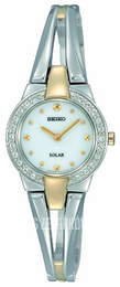Seiko Dress Ladies Biały/Stal w odcieniu złota Ø22 mm SUP052