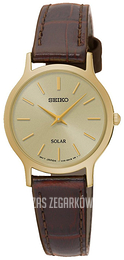 Seiko Solar Żółte złoto/Skóra Ø26 mm SUP302P1
