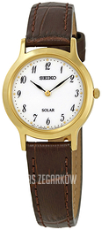 Seiko Solar Biały/Skóra Ø26 mm SUP370P1