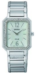 Seiko Solar Biały/Stal 35x25 mm SUP465P1