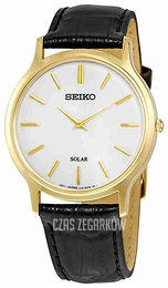 Seiko Solar Biały/Skóra Ø38 mm SUP872P1