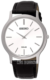 Seiko Solar Biały/Skóra Ø37.8 mm SUP873P1