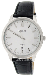 Seiko Srebrny/Skóra Ø41 mm SUR035