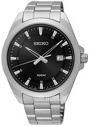 Seiko Dress Czarny/Stal Ø42 mm SUR209P1