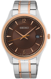 Seiko Classic Brązowy/Stal w kolorze różowego złota Ø40 mm SUR470P1