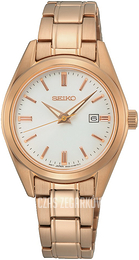 Seiko Biały/Stal w kolorze różowego złota Ø29.8 mm SUR630P1