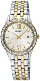 Seiko Biały/Stal w odcieniu złota Ø28 mm SUR690P1