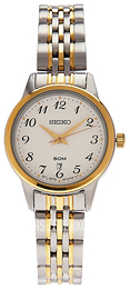 Seiko Dress Ladies Biały/Stal w odcieniu złota Ø30 mm SUR884