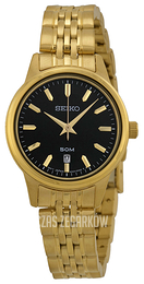 Seiko Dress Ladies Czarny/Stal w odcieniu złota Ø28 mm SUR886