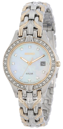 Seiko Dress Ladies Biały/Stal w odcieniu złota Ø28 mm SUT084