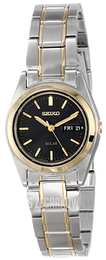 Seiko Dress Ladies Czarny/Stal w odcieniu złota Ø26 mm SUT110