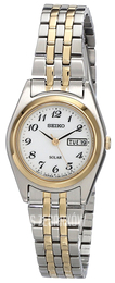 Seiko Dress Ladies Biały/Stal w odcieniu złota Ø26 mm SUT116