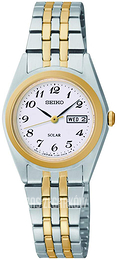 Seiko Solar Biały/Stal w odcieniu złota Ø26 mm SUT116P9