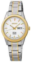 Seiko Dress Ladies Biały/Stal w odcieniu złota Ø28 mm SUT162