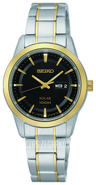 Seiko Czarny/Stal w odcieniu złota Ø29 mm SUT166