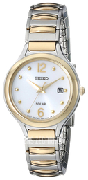 Seiko Dress Ladies Biały/Stal w odcieniu złota Ø28 mm SUT178