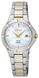 Seiko Dress Ladies Biały/Stal w odcieniu złota Ø27 mm SUT294P1