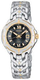 Seiko Czarny/Stal w odcieniu złota SXD394