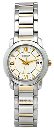 Seiko Dress Ladies Biały/Stal w odcieniu złota Ø25 mm SXDC21