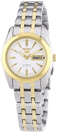 Seiko 5 Biały/Stal w odcieniu złota Ø26 mm SYMH88P1