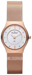 Skagen Grenen Biały/Stal w kolorze różowego złota Ø26 mm 233XSRR