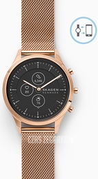 Skagen Jorn Czarny/Stal w kolorze różowego złota Ø42 mm SKT3100