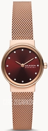 Skagen Freja Lille Czerwony/Stal w kolorze różowego złota Ø26 mm SKW3067