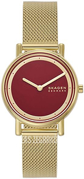 Skagen Signatur Lille Czerwony/Stal w odcieniu złota Ø30 mm SKW3117