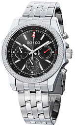 So & Co New York Madison Czarny/Stal Ø43 mm 5003.1