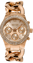 So & Co New York SoHo Różowe złoto/Stal w kolorze różowego złota Ø38 mm 5013A.3