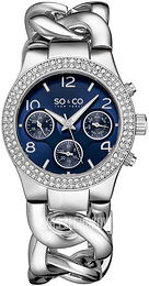 So & Co New York Soho Niebieski/Stal Ø38 mm 5013A.6
