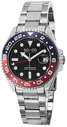 So & Co New York Yacht Timer Czarny/Stal Ø40 mm 5021.2