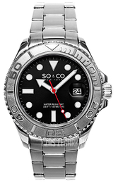 So & Co New York Yacht Timer Czarny/Stal Ø40 mm 5053.3