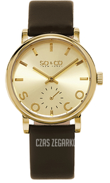 So & Co New York Madison Żółte złoto/Skóra Ø36 mm 5093L.3