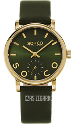 So & Co New York Madison Zielony/Skóra Ø36 mm 5093L.4