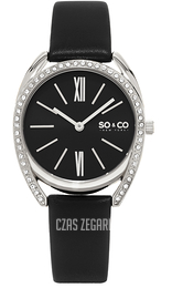 So & Co New York Madison Czarny/Skóra Ø34 mm 5097.1