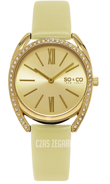So & Co New York Madison Żółte złoto/Skóra Ø34 mm 5097.3