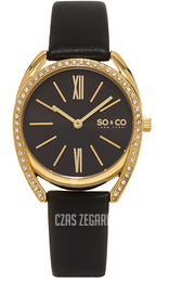 So & Co New York Madison Czarny/Skóra Ø34 mm 5097.4