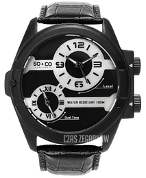 So & Co New York Madison Czarny/Skóra Ø53 mm 5209.1