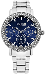 So & Co New York Madison Niebieski/Stal Ø38 mm 5216B.2