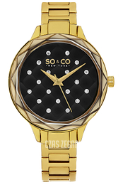 So & Co New York Lenox Czarny/Stal w odcieniu złota Ø38 mm 5255.3