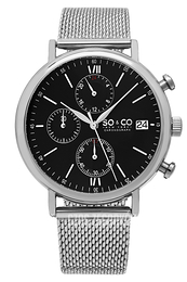 So & Co New York Monticello Czarny/Stal Ø42 mm 5266M.2