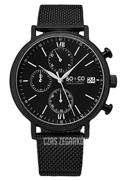 So & Co New York Monticello Czarny/Stal Ø42 mm 5266M.3