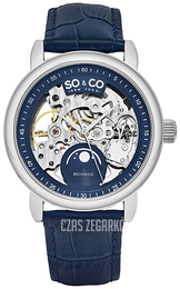 So & Co New York Madison Niebieski/Skóra Ø40 mm 5420.2