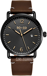 So & Co New York Madison Czarny/Skóra Ø38 mm 5511.4