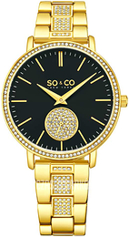 So & Co New York Madison Czarny/Stal w odcieniu złota Ø38 mm 5525.2