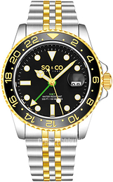 So & Co New York Hudson Czarny/Stal w odcieniu złota Ø42 mm 5528.3