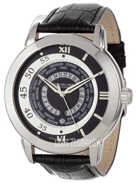 Stührling Original Classic World Traveler Czarny/Skóra Ø44 mm 118B.331513