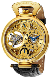 Stührling Original Tourbillon Żółte złoto/Skóra Ø46 mm 127D.333531