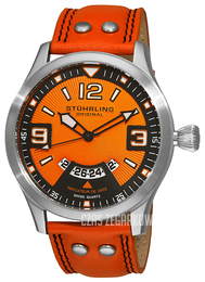 Stührling Original Aviator Eagle Pomarańczowy/Skóra Ø47 mm 141A.3315F17